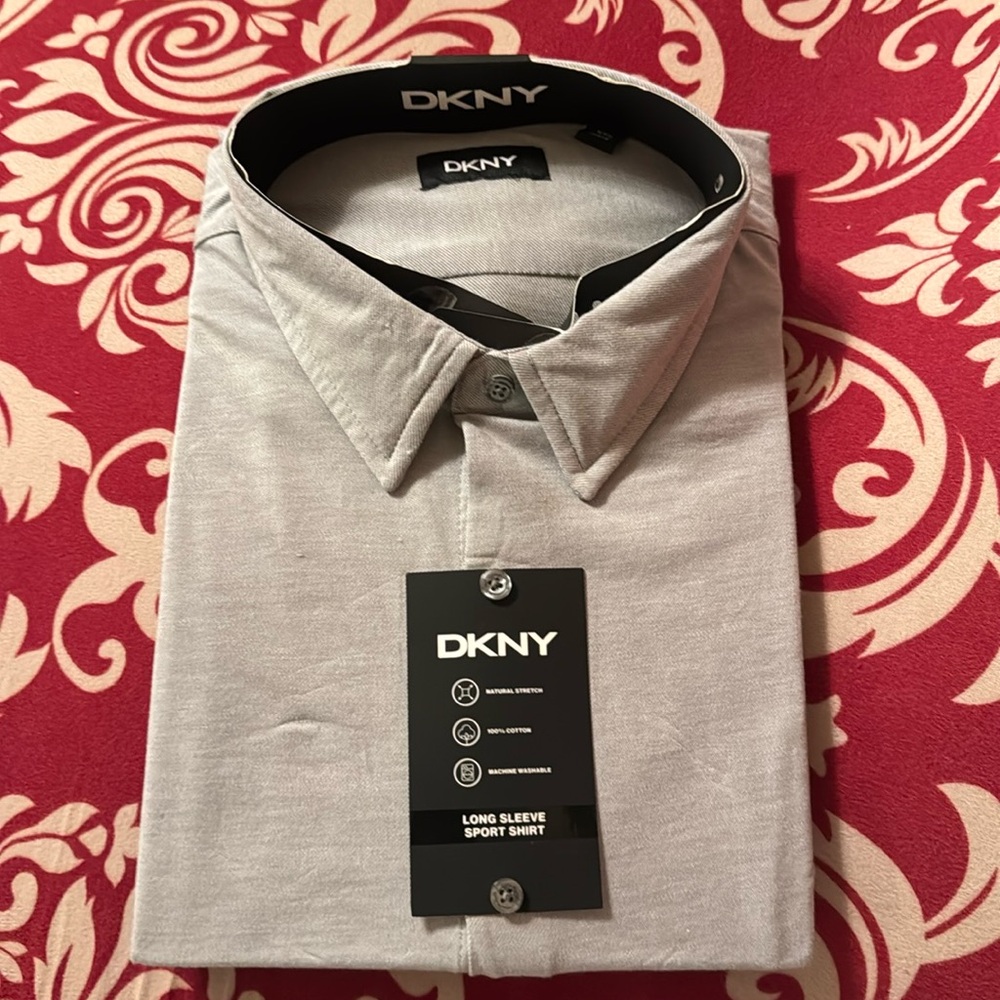 NWT MEN DKNY LONG SLEEVE SPORT SHIRT